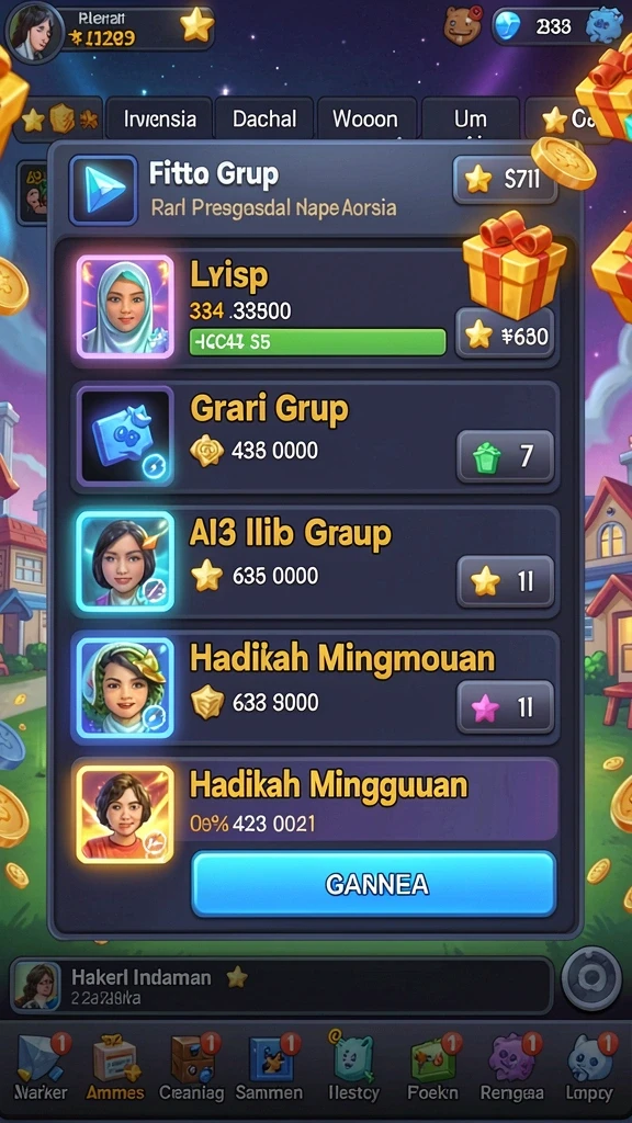 Berbagai hadiah menarik di dalam game.