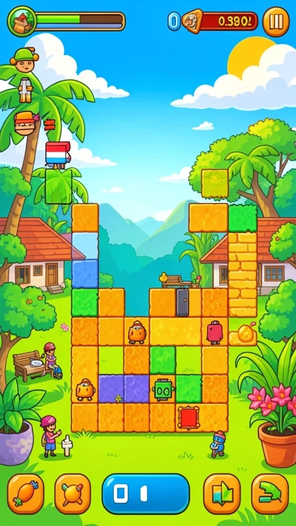 Berbagai tantangan seru di setiap level permainan.