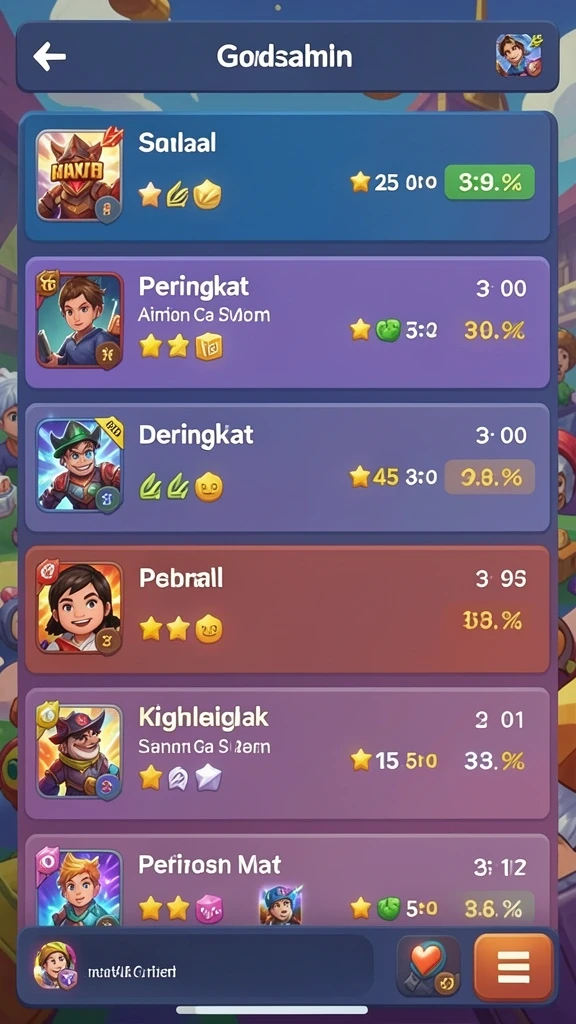 Karakter unik yang dapat Anda pilih dan tingkatkan.