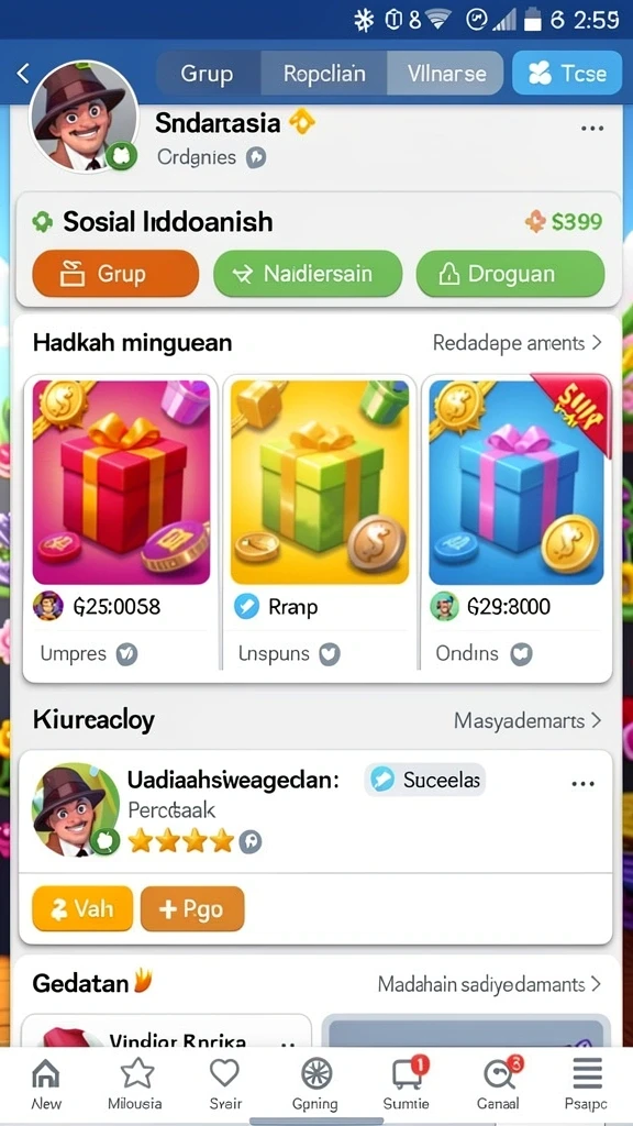 Screenshot menunjukkan misi yang sedang berlangsung di level menengah.
