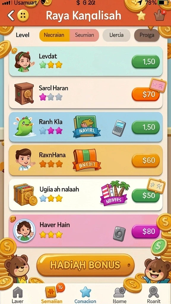 Tantangan seru di level terbaru yang menantang adrenalin.