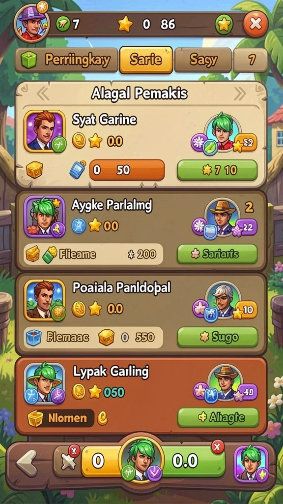 Karakter unik yang siap menemani permainan Anda.
