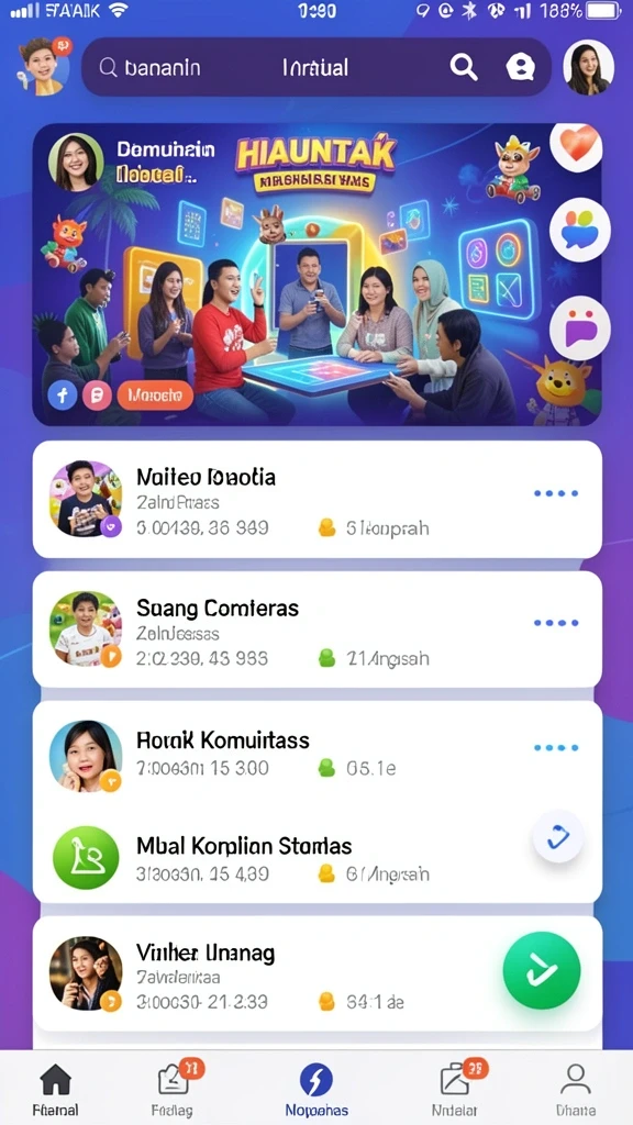 Tangkapan layar ketiga menampilkan fitur komunitas yang aktif.