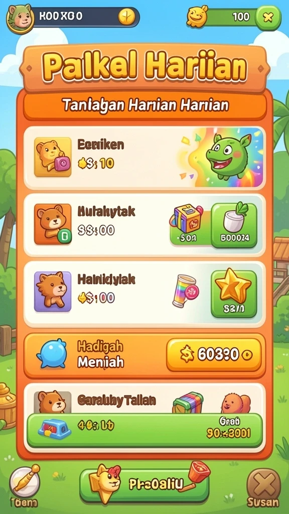 Reward harian yang menggiurkan dan memotivasi.